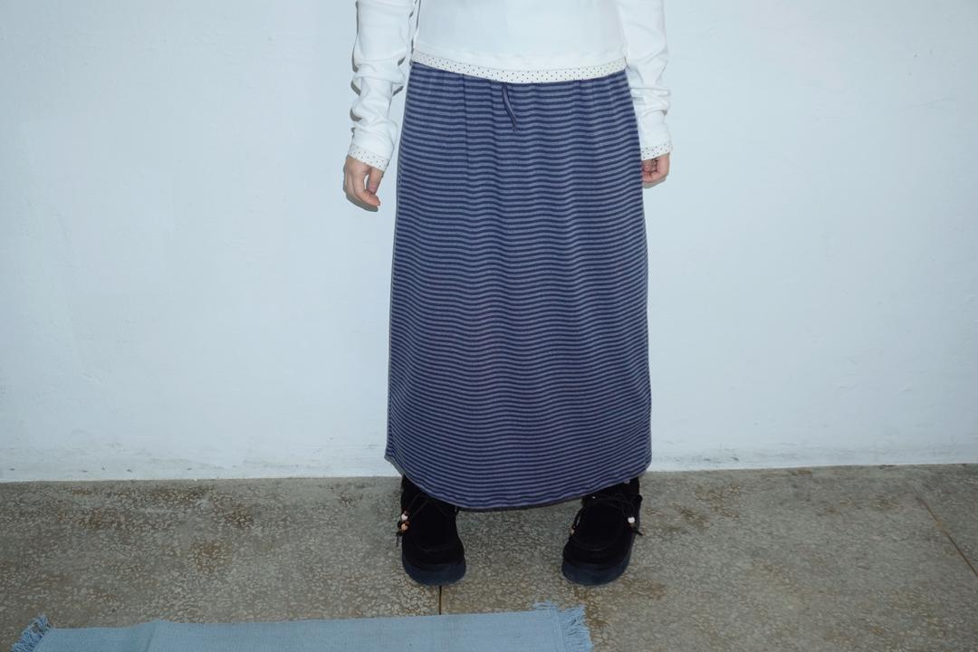 stripe long skirt