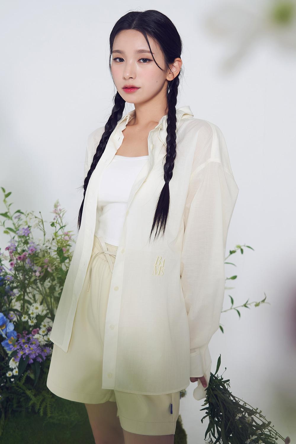 [23HS] 오버핏 시스루 셔츠_BUTTER