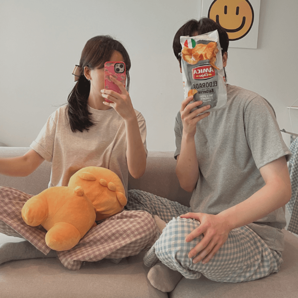 블랙블러썸 (1만장 돌파, 색상추가)(당일출고-1일내출고) 모브 잔체크 파자마바지 (커플잠옷/홈웨어)