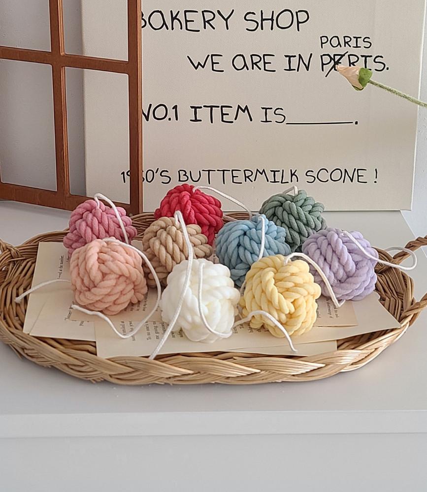 털실 니트 캔들 / 인테리어 오브제 캔들 소품