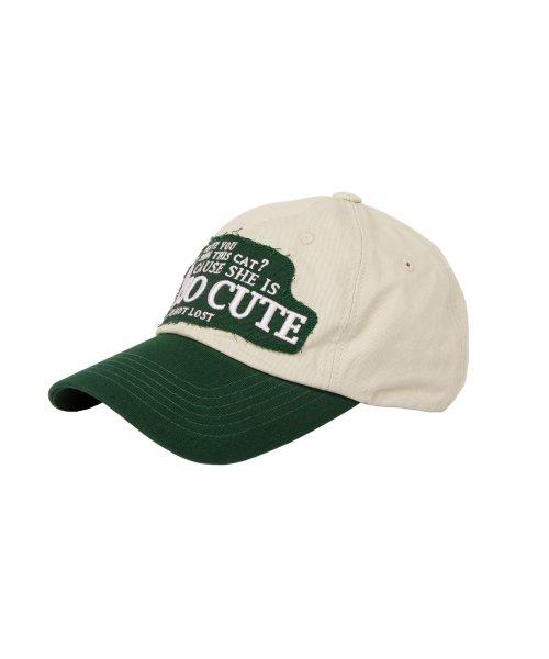 CUTE CAT ROOME BALL CAP GREEN