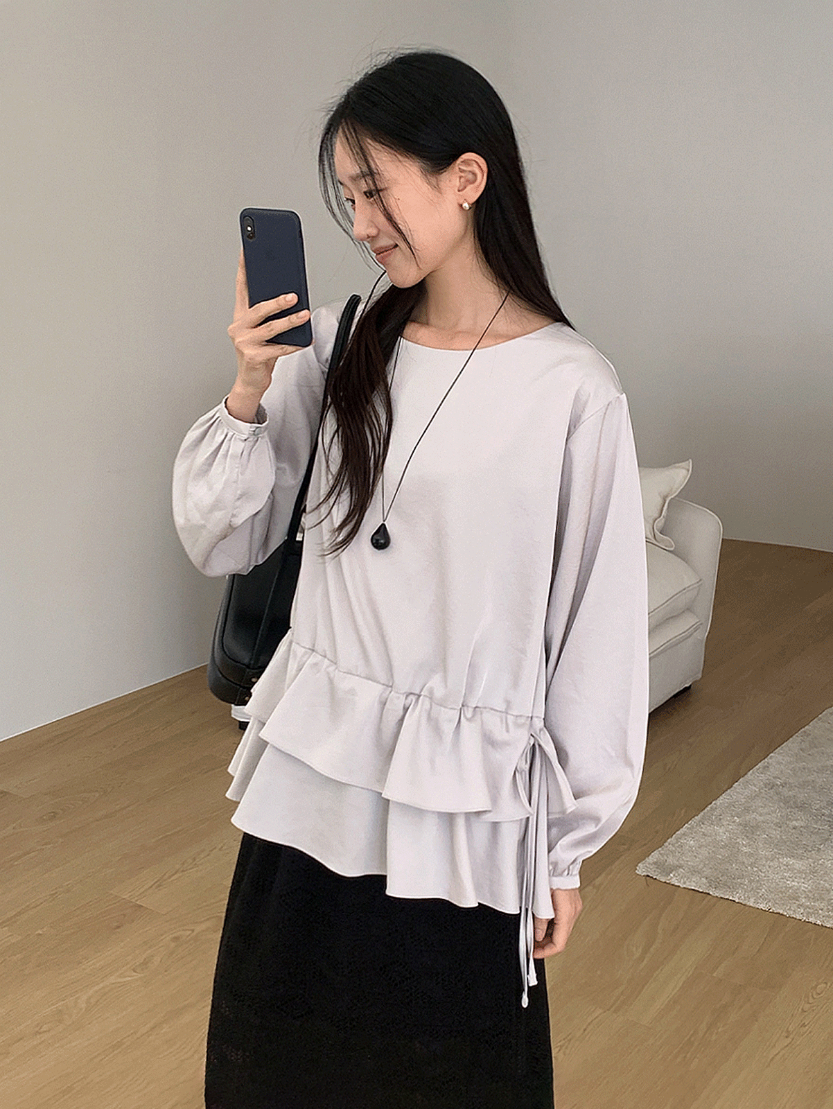 hiel shirring blouse (2color)