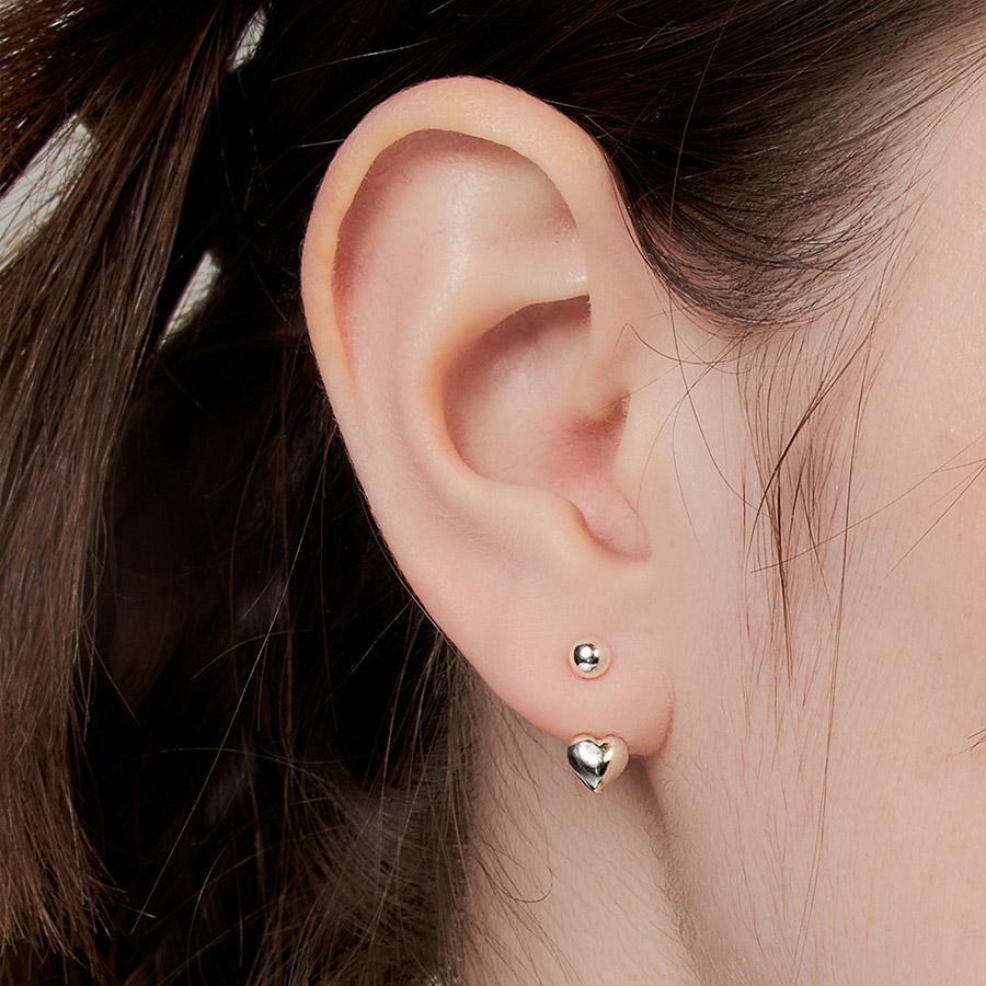 heart & ball jacket earring