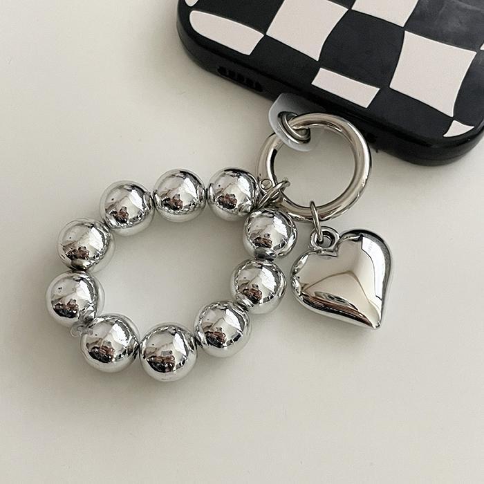 💖무배💖실버 통통 하트 볼드 실버볼 키링 키홀더 자동차 백팩 가방 핸드폰 에어팟
