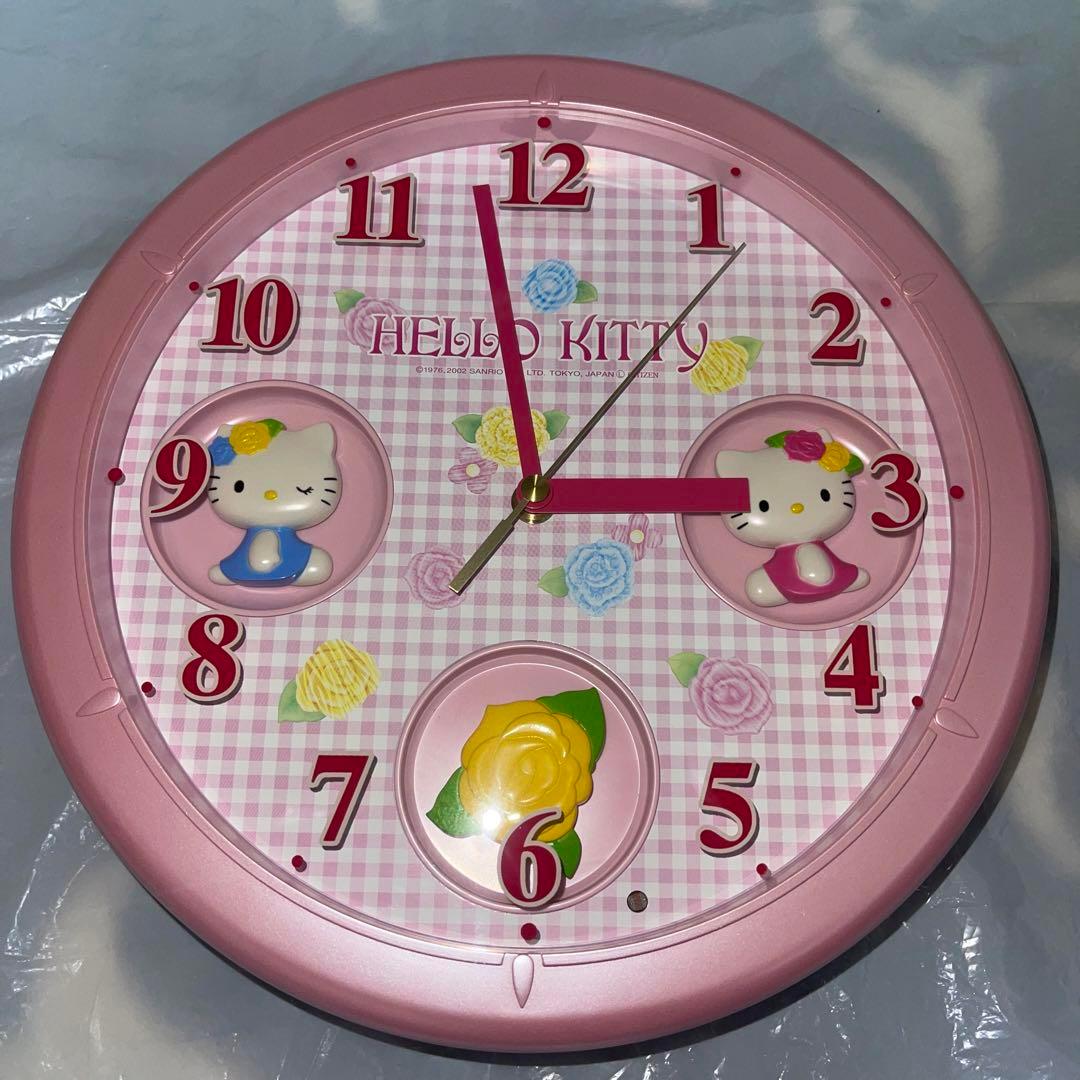 ハローキティ　壁掛け時計　HELLO KITTY サンリオ 4MHA01 美品