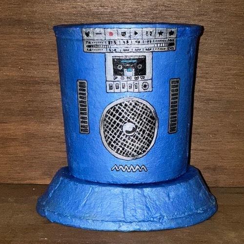 카세트 플레이어 팟 화분 (pearl blue)