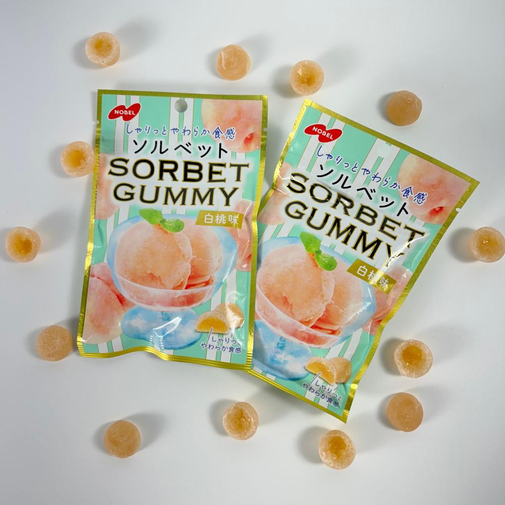 [국내] 일본 노벨제과 SORBET 백도 복숭아 소르베 구미 젤리