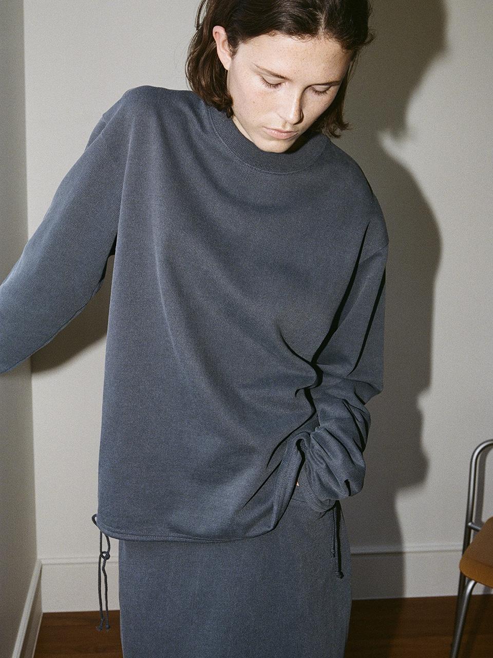 pigment string sleeve top - charcoal