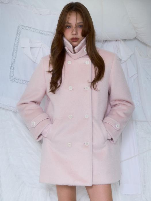 Two-button Wool Half Coat [Pink]