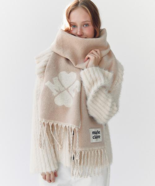 클로버 하트 로고 브러시 머플러(MAFDSC19NLE)