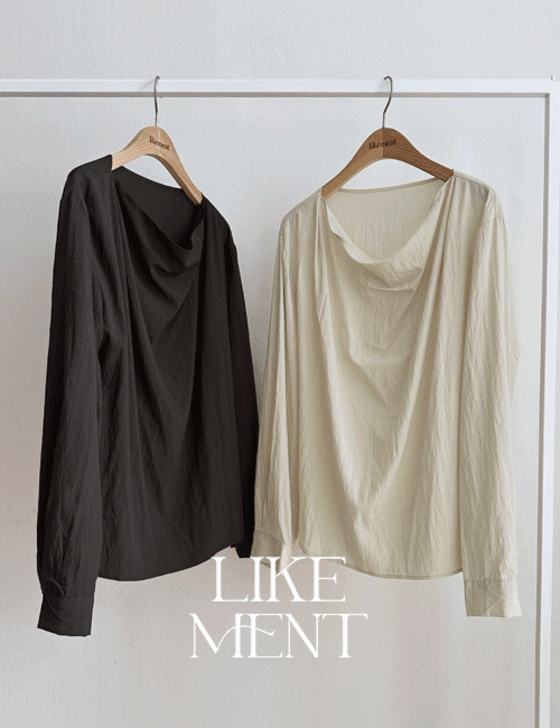 [LIKEMENT] 넬리아 카울넥 블라우스 (BL) - 2color