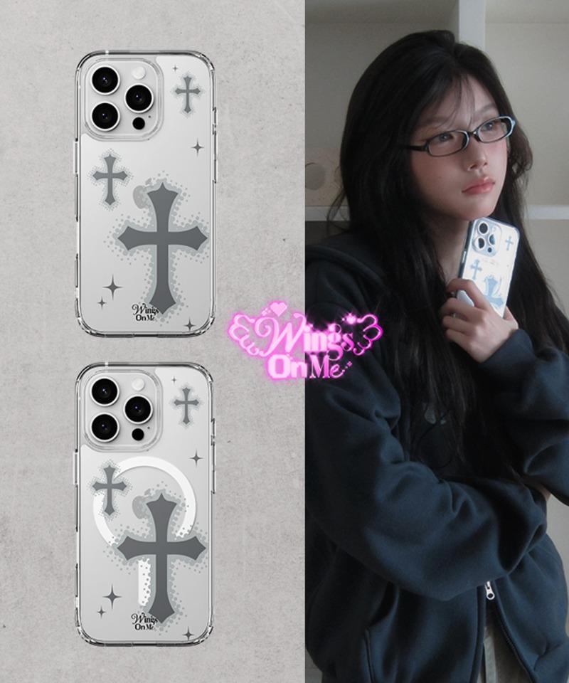 [신지모루X모디무드💞] 크로스드림✝️아이폰 갤럭시 맥세이프 / 일반 폰케이스🤳🏻폰꾸 젤 하드 핸드폰 투명 디자인 케이스