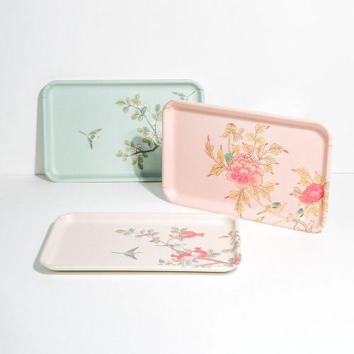 화조도 사각 쟁반