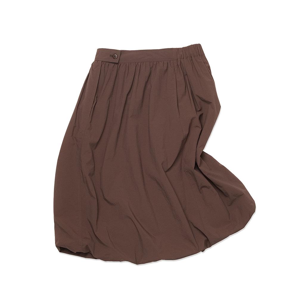 Shirring Balloon Skirt - Brown