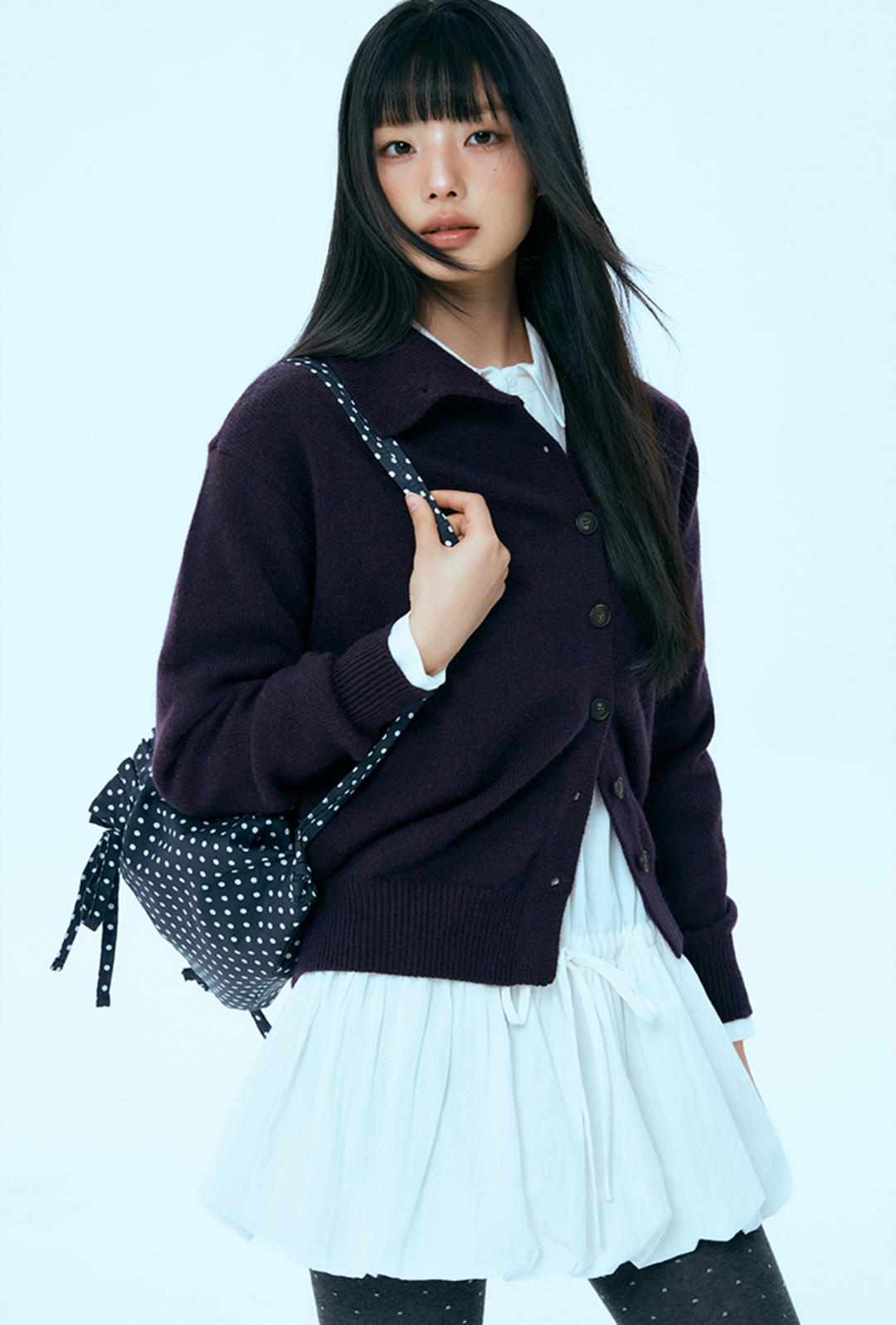 [리오더]변형넥 언발란스 가디건 RE CKFV1SS_MIWCKG12QT