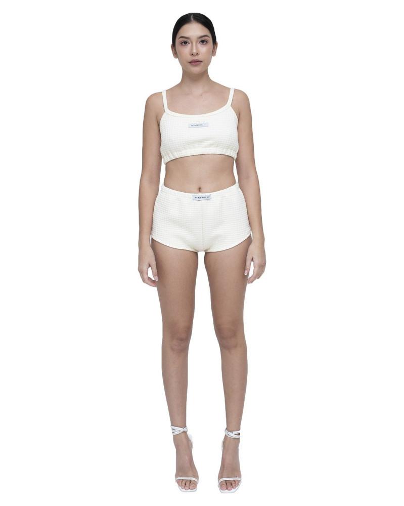 [MMMI] Cream Quilted Tube Top & Shorts Set 튜브탑 쇼츠 세트 라운지웨어 트레이닝복 세트  My Mum Made It