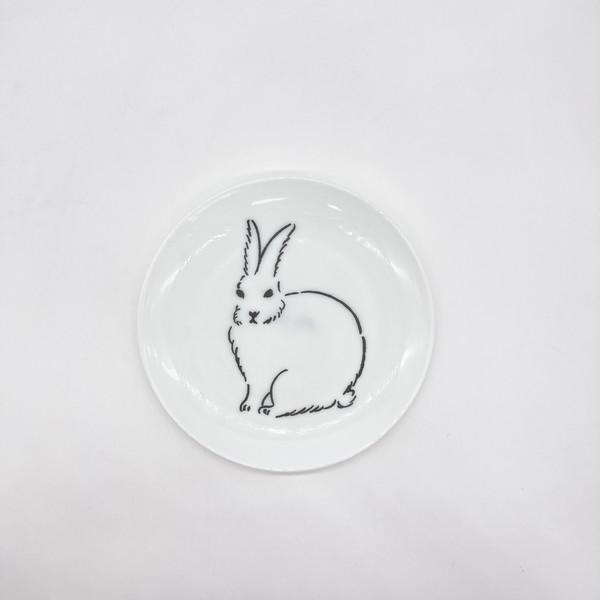MILK GLASS RABBIT PLATE