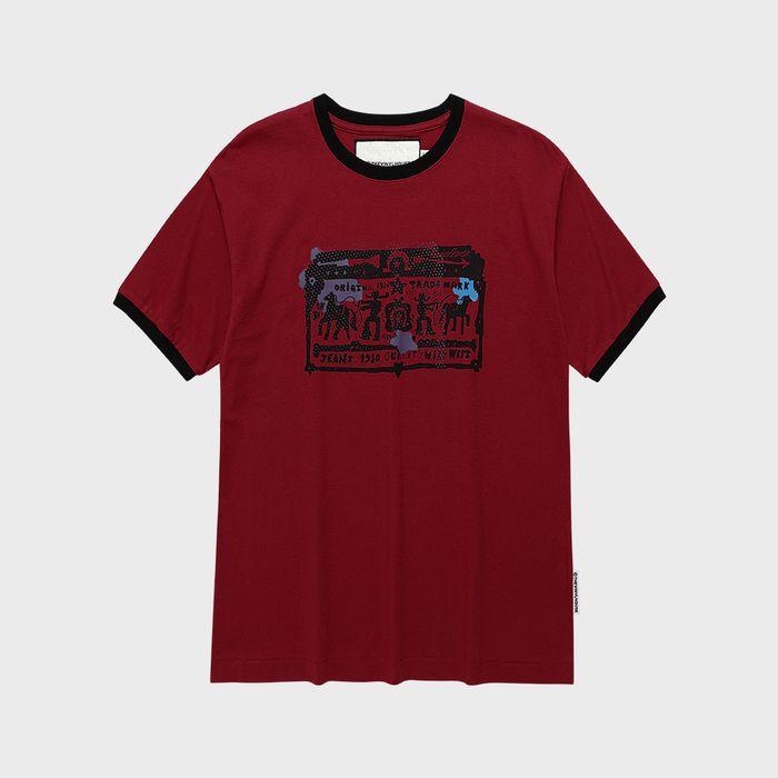 COWBOY PICTOGRAM RINGER TEE RED