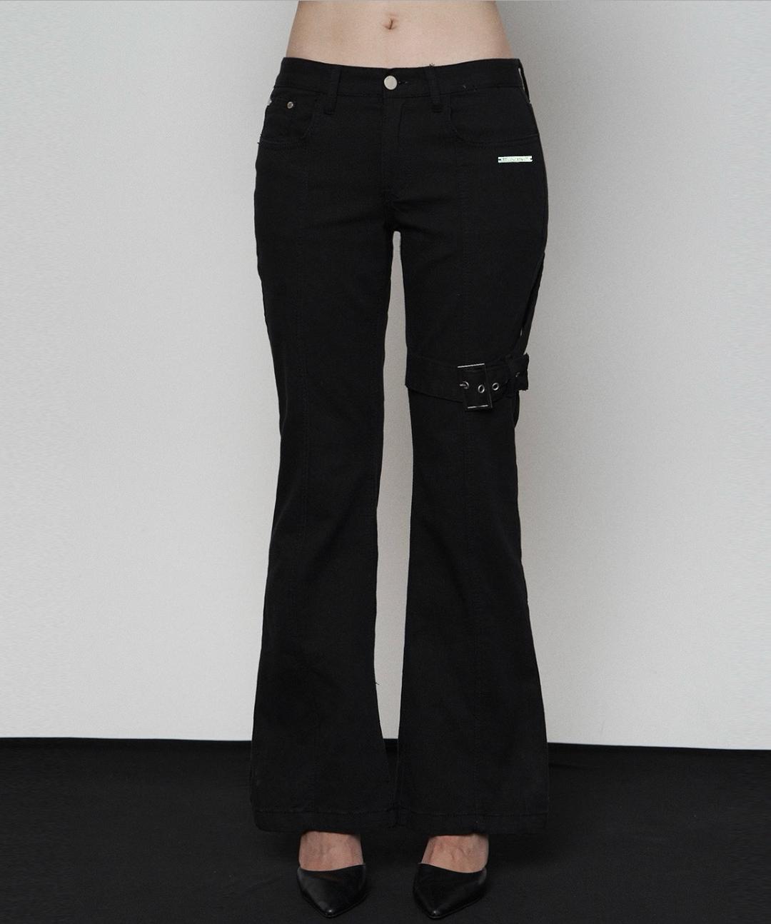 Thigh Belt Point Bootcut Pants