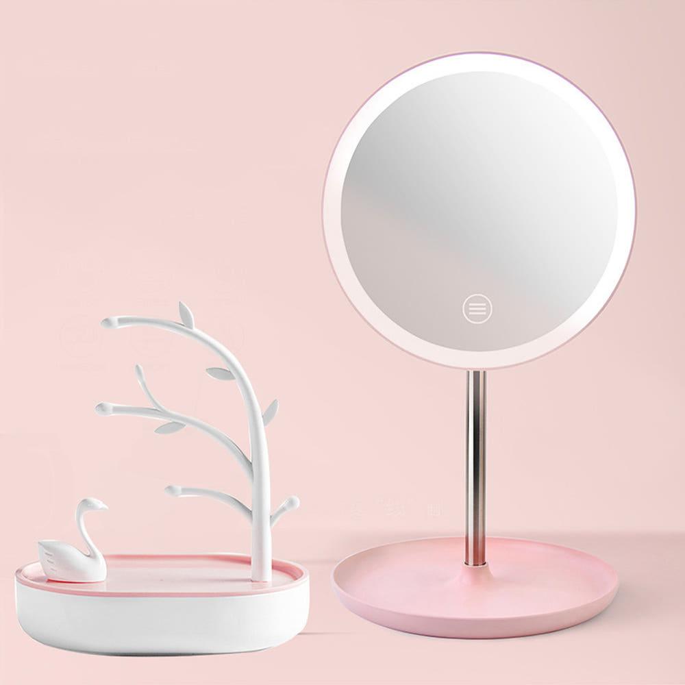 북유럽 LED 탁상거울 화장대 조명 립스틱 메이크업 미러 인스타 핑크 터치 엘이디