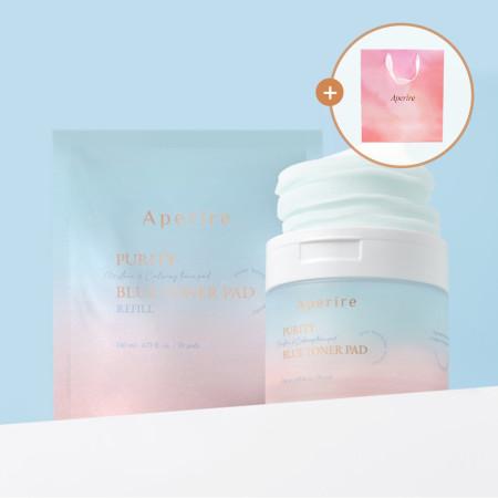 [본품+리필] 아페리레 순수 블루 토너패드/수분 진정 데일리 패드/청담순수 공식스타터