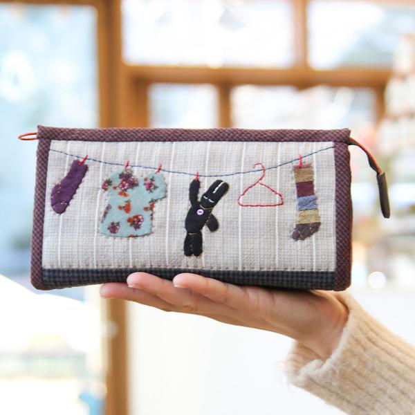 [바이핸즈] 퀼트패키지 소품 - 블랙 래빗 파우치 겸 필통