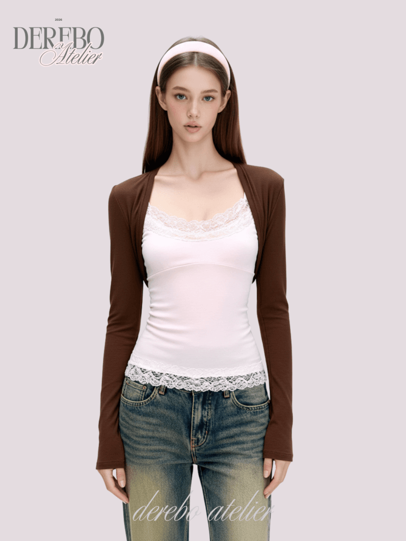 드레보루조 Pink chocolate mousse long-sleeve t-shirt 핑크 초코 무스 긴팔 티