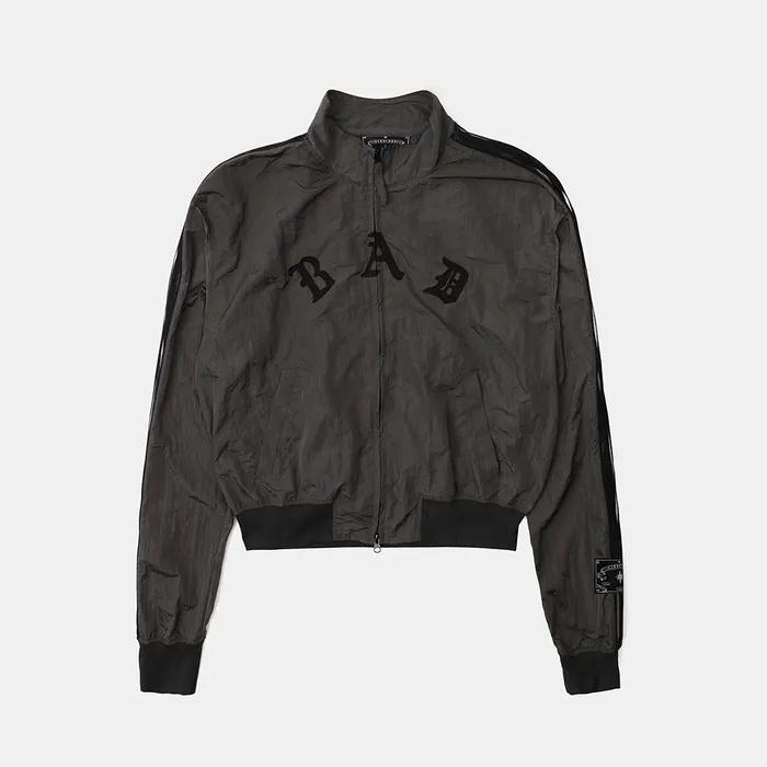 w-jkt25-025 다크 빌리 나일론 트랙 자켓 - 챠콜브라운