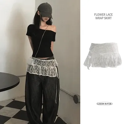 플라워 레이스 랩 스커트 sk - 1color