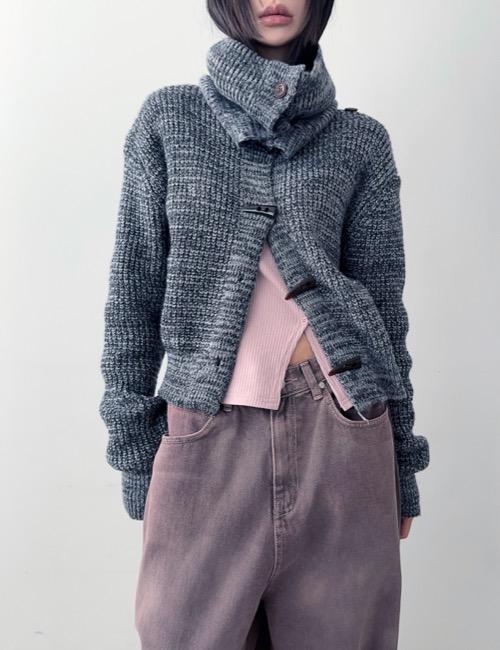 로웨어 turtle neck duffle cardigan