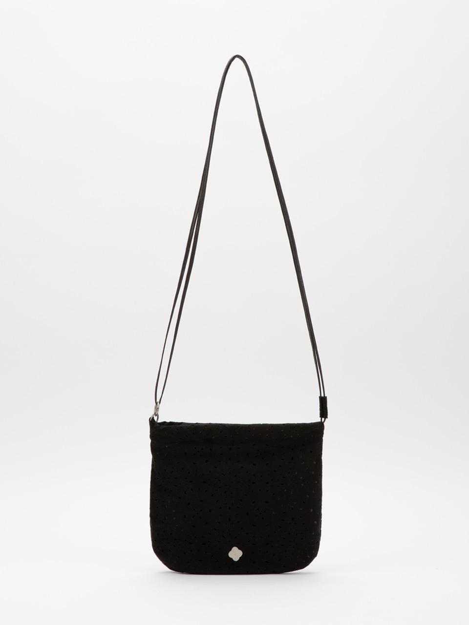 Western punching suede mini bag [black]