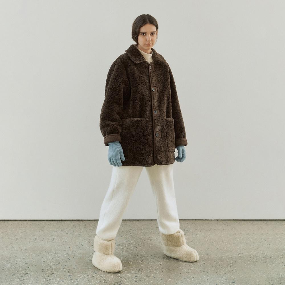 Reversible shearling jacket (brown)