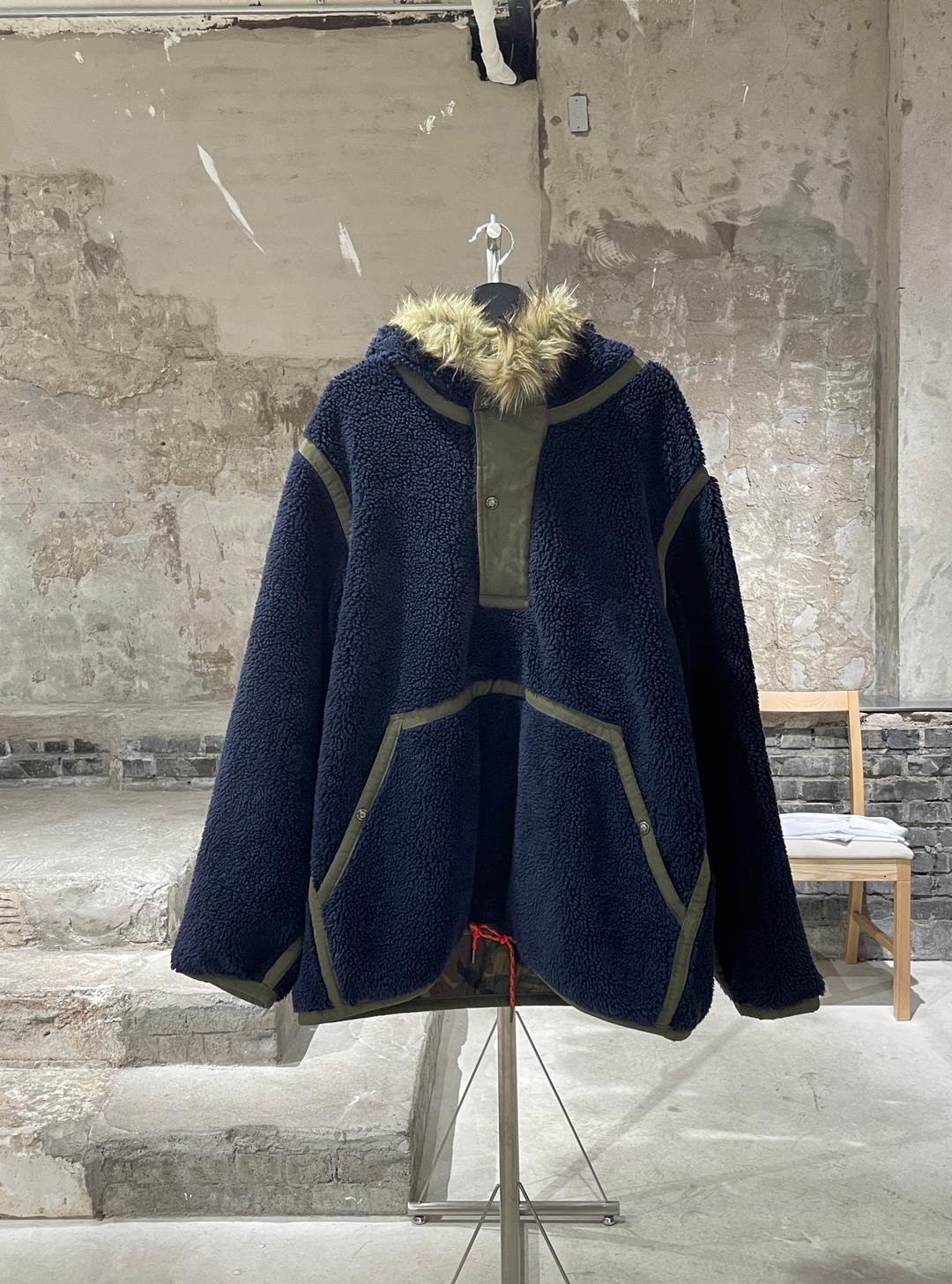 폴로 랄프로렌 네이비 쿼터 집 퍼 후디 오버 플리스