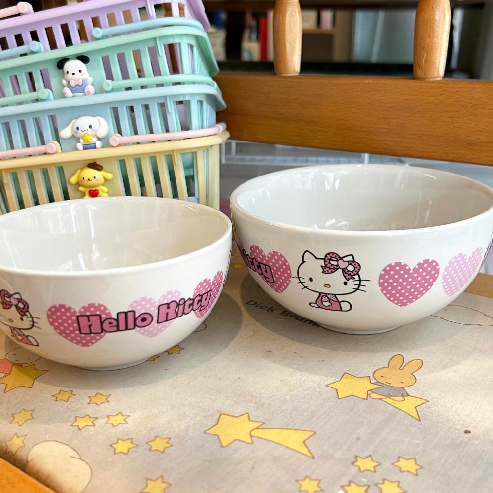 [SANRIO] 2005's 헬로키티 세라믹 공기 대접 그릇 세트
