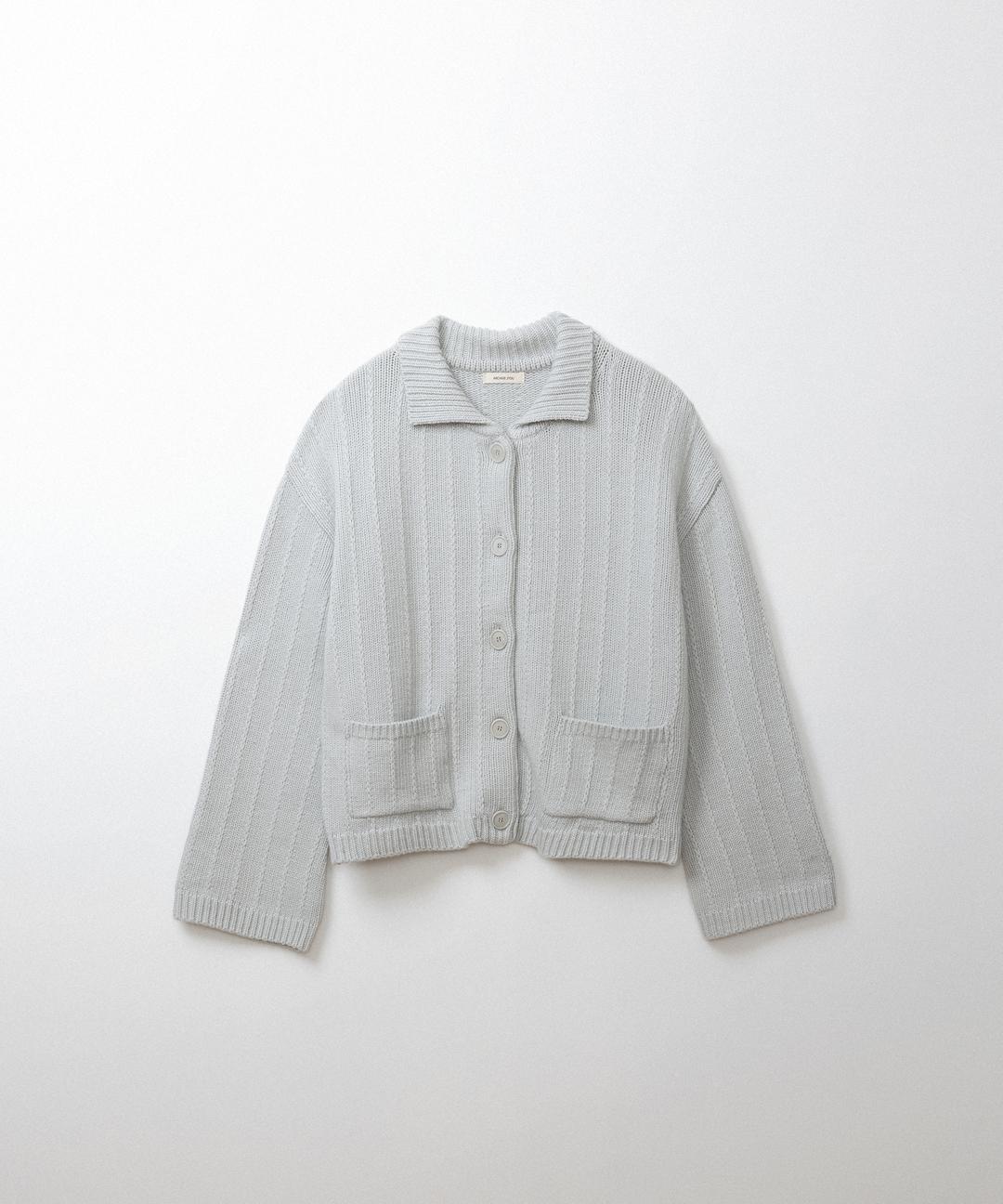 캐시미어 카라 가디건 (blue gray)