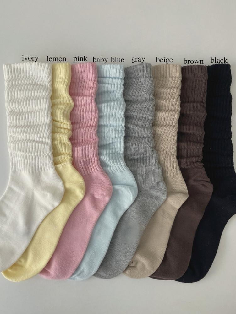 (당일) LSM 에센셜 롱 루즈 삭스 8color 데일리 레그 워머 니삭스 국산 골지