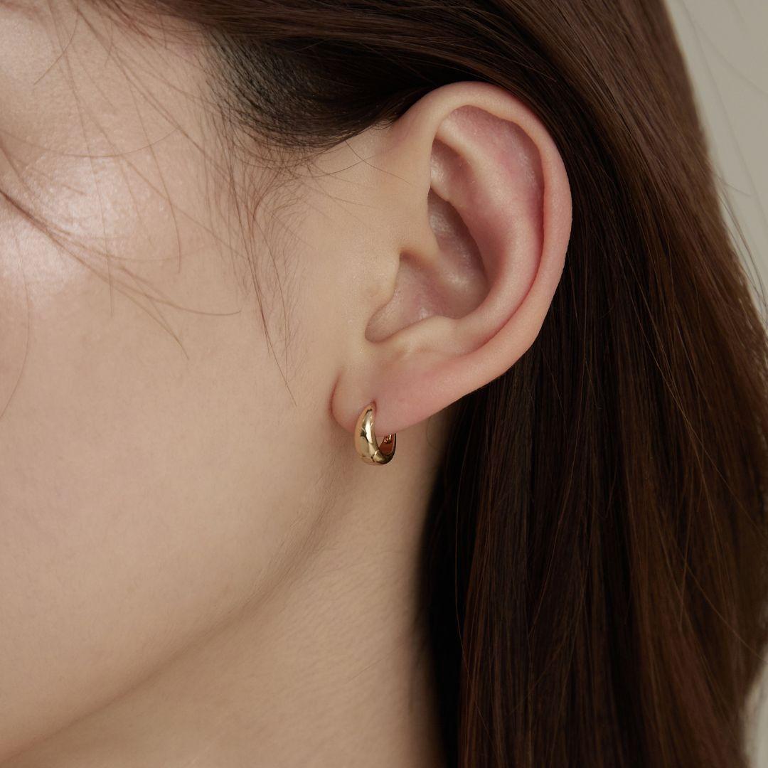 골드앤디어 [직진배송] 14KGF 미니 볼드 물방울 원터치 귀걸이