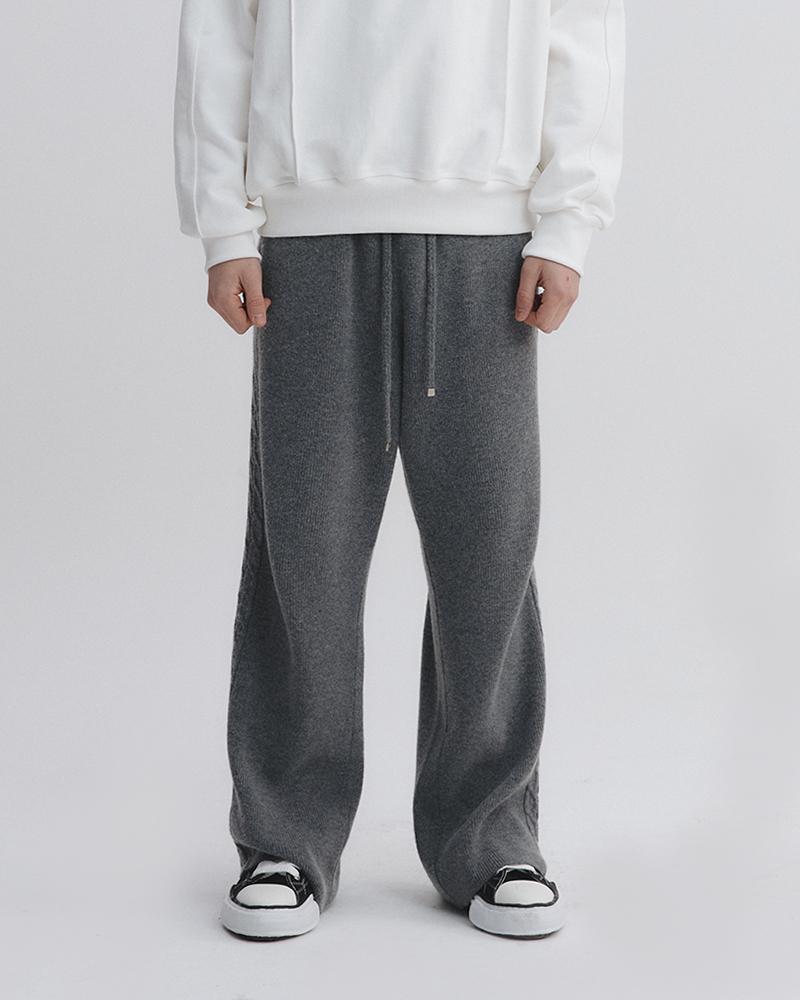 [YUNNNIE PICK] CABLE KNIT PANTS_CHARCOAL