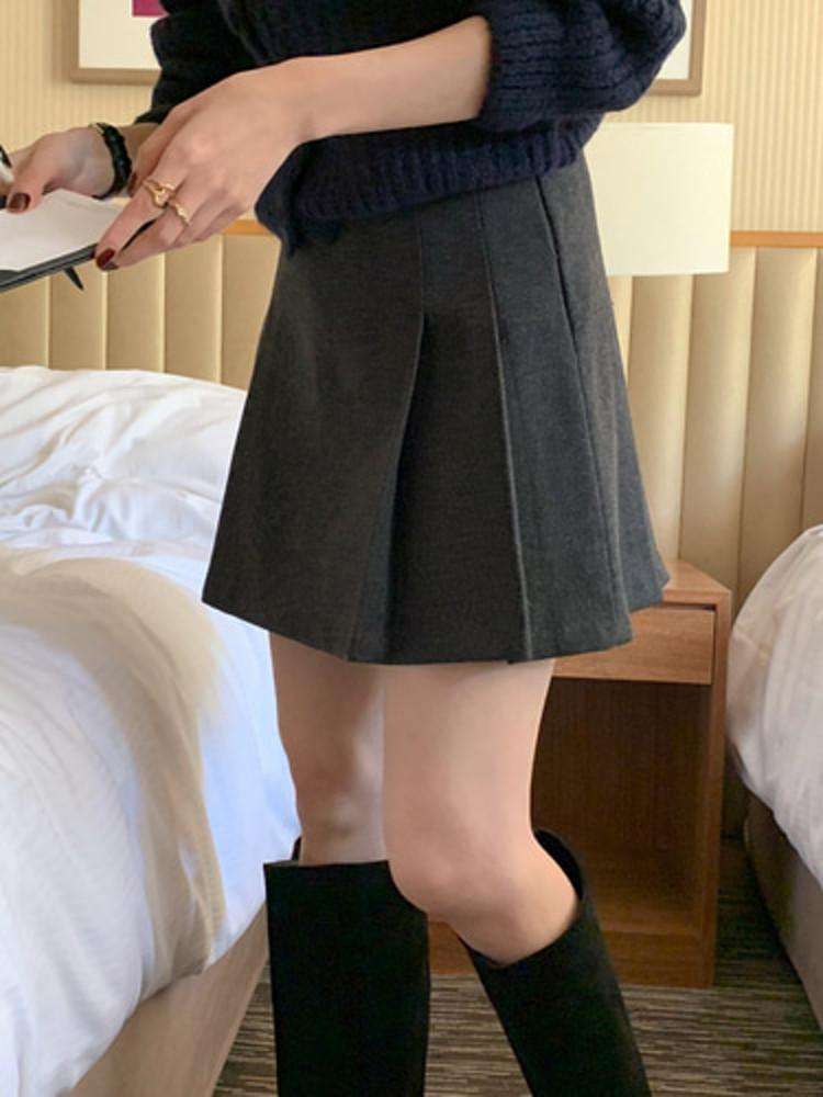 [당일발송]아잉 하츠 미니스커트 (2col) areing 플리츠 울스커트