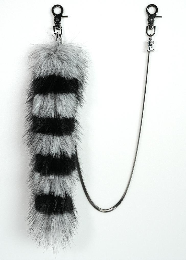 Fur tail multi chain (black&white)(10/16 delivery)