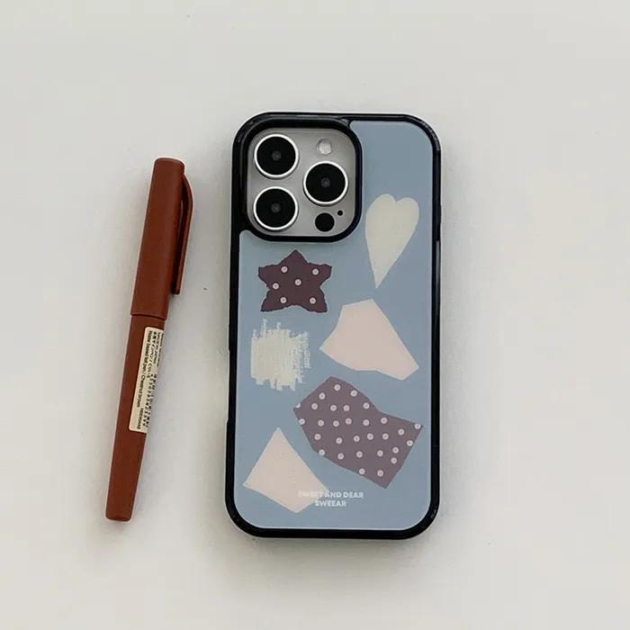 [+아이폰17시리즈] DUSTY BLUE PIECE OF GLASS CASE (글라스)