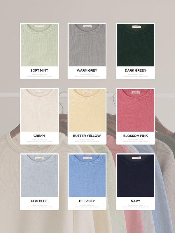 슬로우앤드 [💗탄탄핏] #SLOWMADE. 스카이 소프트덴스 니트 (U넥/V넥) - 9 color