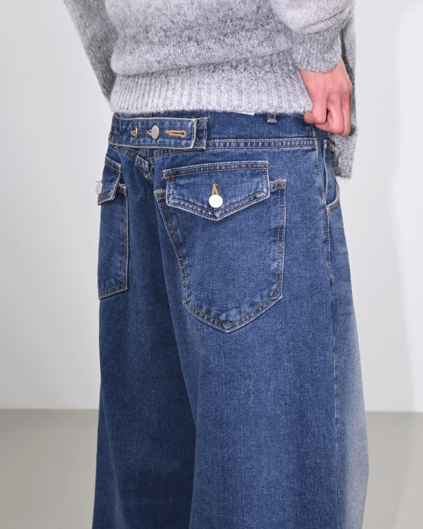 retro bijo wide denim pants