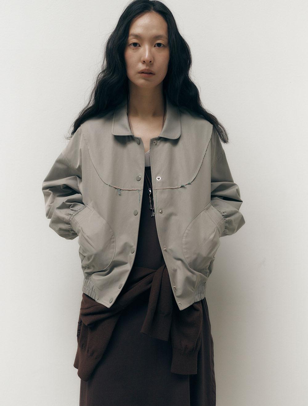 TWO TONE COTTON JUMPER [KHAKI GREY]