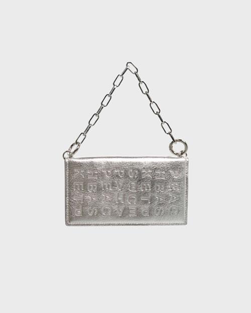 피치바스켓마켓 p.b chain card wallet (silver) - 위시버킷