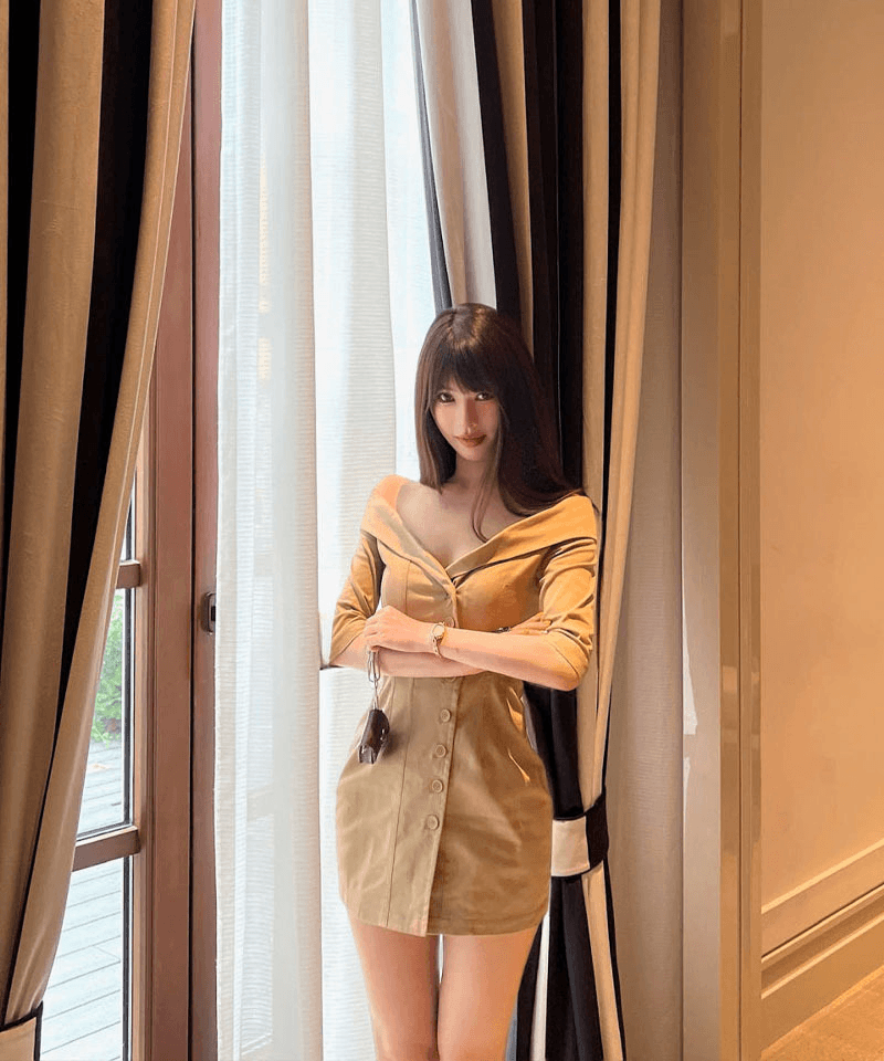 트렌치 오프숄더 미니원피스