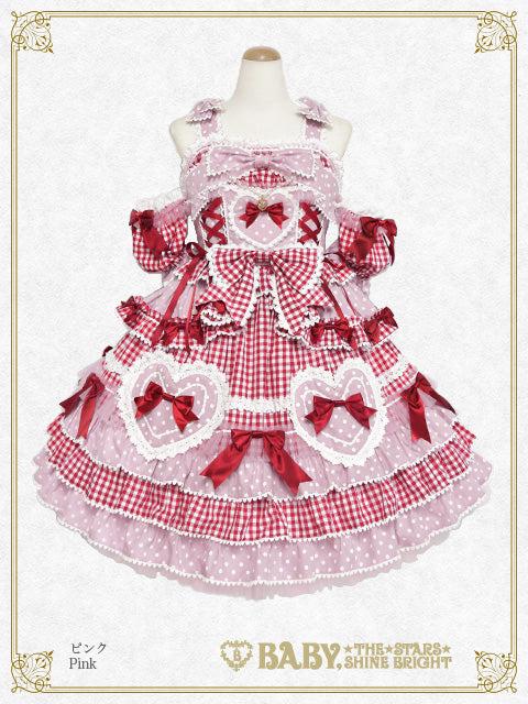 My Lovely Heroine of milky soda jumper skirt - ピンク Pink