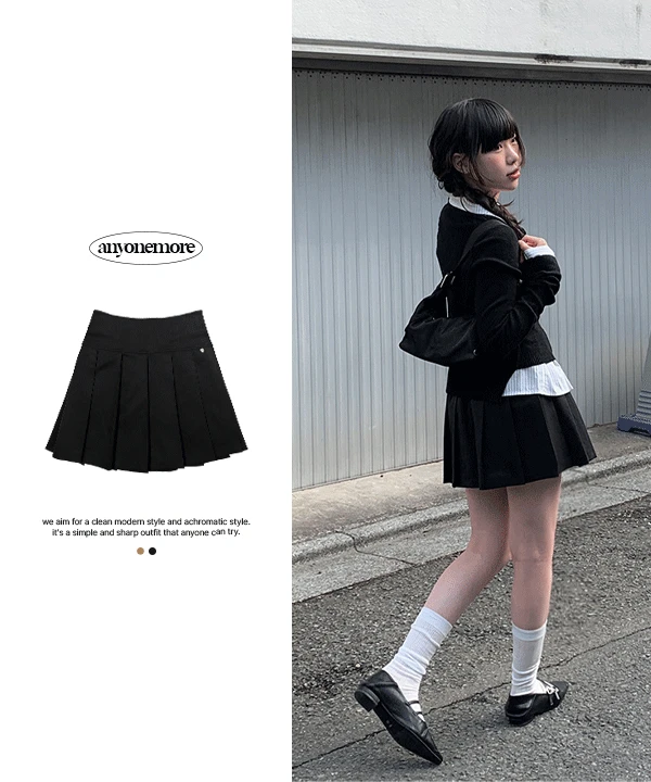[봄신상🖤] 세터 플리츠 미니 스커트 (2color)
