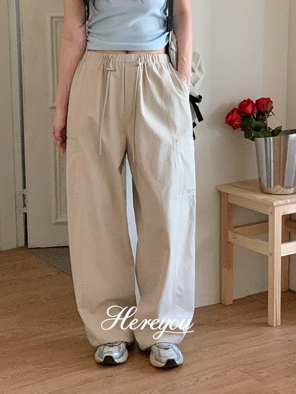 유리에 주문폭주🎉 [here you] 스무드 스토퍼 카고 pants - 2color (카고팬츠/밴딩/와이드팬츠/데일리/캠퍼스룩/스트릿/바지맛집)