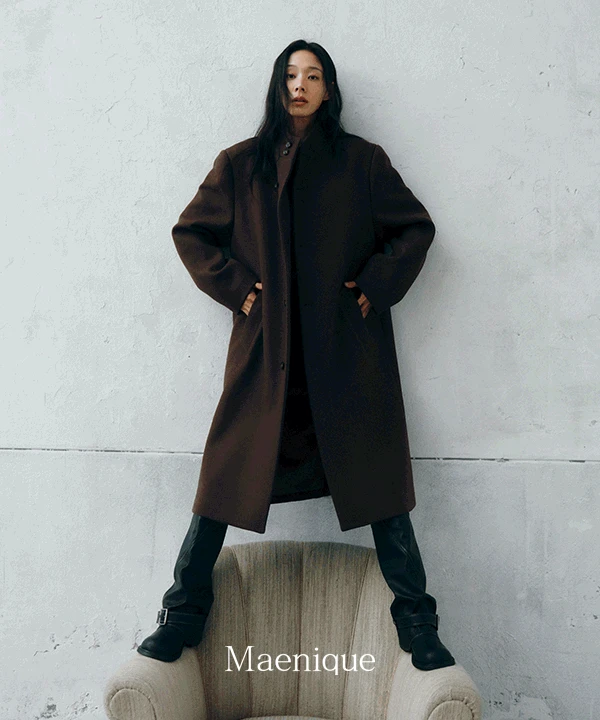 [MNQ] 카미유 하이넥 스탠다드 울 롱 코트 (UNISEX)